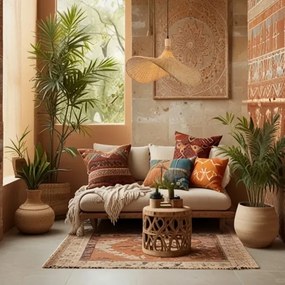 Immax 08289L - Csillár zsinóron SOMBRERO 1xE27/40W/230V átm. 70 cm rattan