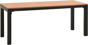 vidaXL barna és fekete acél és WPC kerti pad 110 cm
