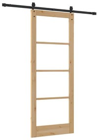 Egyszerű Csúszó Ajtó Barna 83 x 211 cm Fa és fém