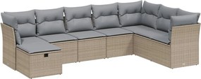vidaXL 8 részes vegyes bézs polyrattan kerti ülőgarnitúra párnákkal