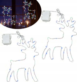 Világító, dekoratív fénylánc rénszarvas motívummal, 120 Led