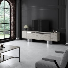 TV szekrény Bohem - Travertine, Silver