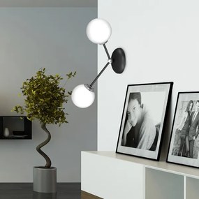 Fali lámpa JOY 2xE14/40W/230V fekete/fényezett króm