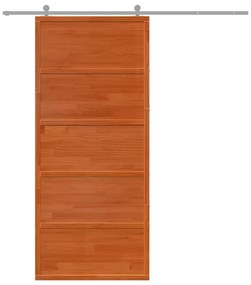 viaszbarna tömör fenyőfa istálló stílusú ajtó 90x208 cm