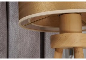 Duolla - Asztali lámpa WOOD BOHO 1xE27/15W/230V átm. 25 cm réz/barna/bézs