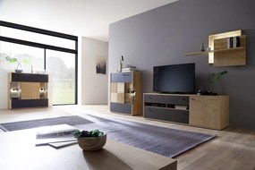 Valencia TV állvány tölgy, antracit 184 cm