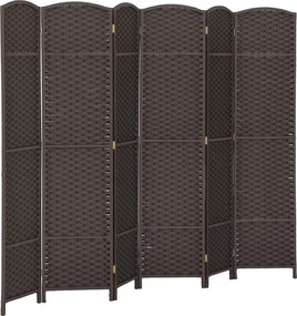 HOMCOM 6-panel 240x170 cm-es Terelő Képernyő Összecsukható Magánélet Védő a Nappaliba, Hálószobába, Irodába - Barna | Aosom