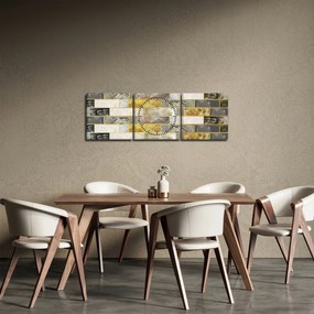 Kép - Dekoráció textúrákkal (órával) (90x30 cm)