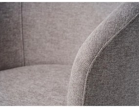 Világosszürke kárpitozott karfás étkezőfotel Easton – Unique Furniture