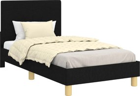vidaXL Gyerekágy kerettel fejtámlával Fekete 80 x 160 cm szövet
