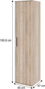 Polcos szekrény, DTD laminált, sonoma tölgyfa, DUNAJ 3