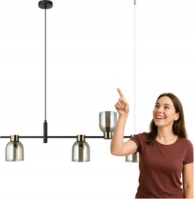 Függőlámpa Servio PND-66892-4-BK-AMB Italux