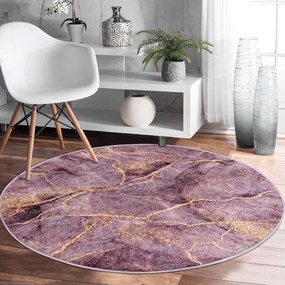 Rózsaszín mosható-robotporszívóval tisztítható kerek szőnyeg ø 80 cm Comfort – Mila Home