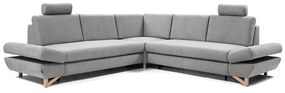 AVESTA kárpitozott L alakú sarokülőgarnitúra, ággyá alakítható és tárolórekesszel, szürke
