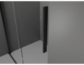 Mexen Velar, tolóajtós zuhanykabin 90 x 100 cm, 8mm szürke üveg, fekete matt, 871-090-100-41-70