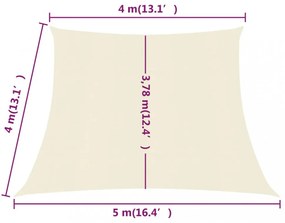 krémszínű HDPE napvitorla 160 g/m² 4/5 x 4 m