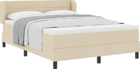 vidaXL Boxrugós ágy matracmal fejtámlával Krém 140 x 190 cm szövet