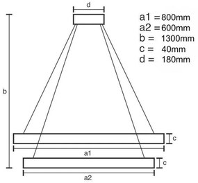 LED állítható fényerejű csillár kábellel LED/100W/230V 3000-6500K + DO