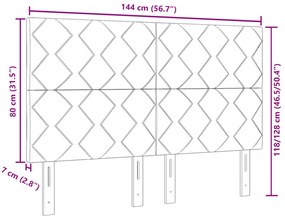 LED Fejtámla Gyémánt Blokk Mintázattal Világosszürke 144 cm Szövet