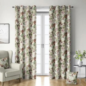 Függöny Világos Virágokkal Velvet Átvezetőkkel 145cm széles x 270 cm magas