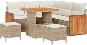 vidaXL Kerti Kanapé Szett párnával 8 pcs Beige és krém