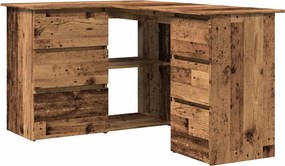 vidaXL sarokasztal Régi fa 145x100x76 cm Gépelt fa