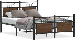 vidaXL barna tölgy színű szerelt fa ágykeret matrac nélkül 120x190 cm