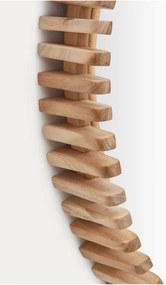 Fali tükör tömörfa kerettel ø 80 cm Polke – Kave Home