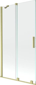 Mexen Velar, 2 szárnyas eltolható kádparaván 100 x 150 cm, 8mm átlátszó üveg, arany matt profil, 896-100-000-01-55