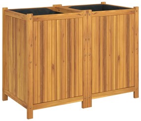 tömör akácfa kerti virágtartó béléssel 100 x 50 x 75 cm