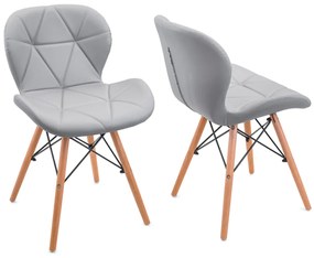 Étkezőszékek 4db bőr Light Grey
