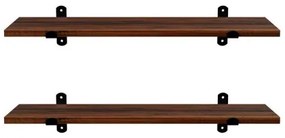 SHELFY 2 darabos fali polc szett, barna/fekete