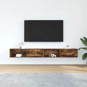 2 db füstös tölgy színű szerelt fa TV-szekrény 100x31x25,5cm