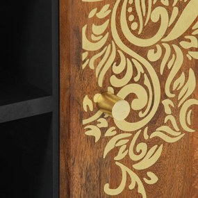 TV Szekrény Mézbarna Tömör mangófa, MDF 80 x 33 x 46 cm