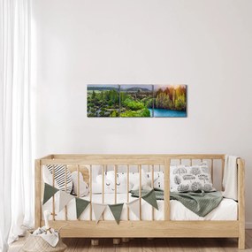 Kép - Erdei hegyvidéki táj (órával) (90x30 cm)