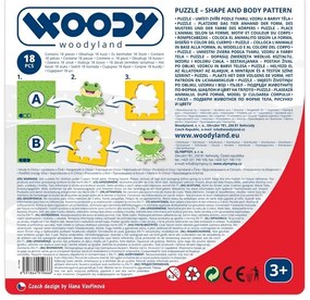 Woody Puzzle állatokkal, formák-színek