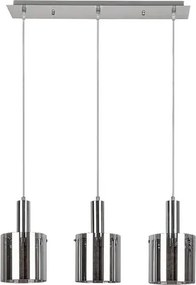 Rabalux beltéri függeszték  e27 3x60w króm/füstszínű üveg donati