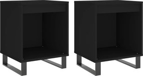 vidaXL 2 db fekete szerelt fa éjjeliszekrény 40 x 35 x 50 cm