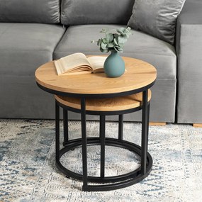 Dohányzóasztal szett arany tölgy színben DELIA