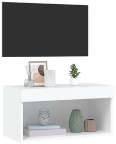fehér TV-szekrény LED-világítással 60 x 30 x 30 cm