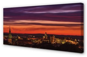 Canvas képek Krakkó Éjszakai panoráma 120x60 cm