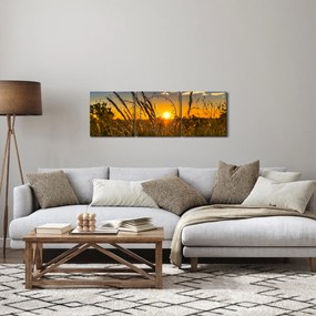 A mező naplementekor képe (órával) (90x30 cm)