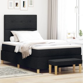 Box Spring Ágy Matrac & Pad Fekete 120x190 cm Szövet