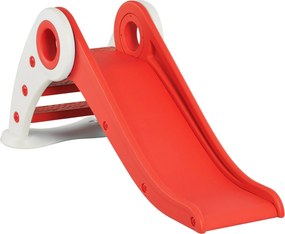 HOMCOM Összecsukható Gyerekcsúszda 3–6 Éveseknek Beltéri és Kültéri Használatra, méret: 120L x 50W x 56H cm, HDPE Piros | Aosom