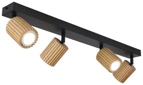 Brilagi - Spotlámpa MODERN WOOD 4xGU10/8W/230V kaucsukfa/fekete