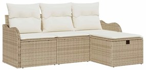 vidaXL Kerti Kanapé Szett párnával tárolóval 4 pcs Poli rattan