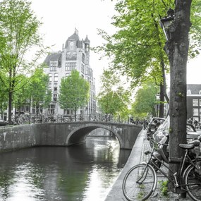 Poszter 20x20cm Csatorna Amszterdam városon keresztül 9, Assaf Frank