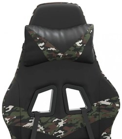 vidaXL fekete és terepszínű műbőr forgó játékszék