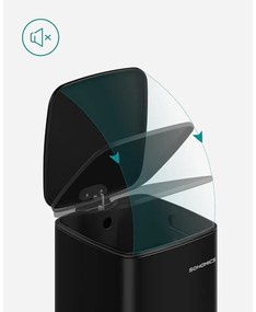 SONGMICS 30 literes konyhai szemetes, belső vödörrel, fekete színben