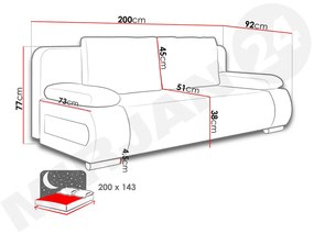 Kanapé Erlissa (kis párnák Alova 68) (nagy párnák Matana 17). 1054306